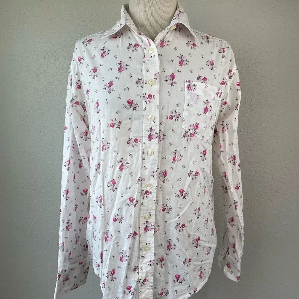 American Eagle Boyfriend Fit Floral Button Down Shirt Size S EUC